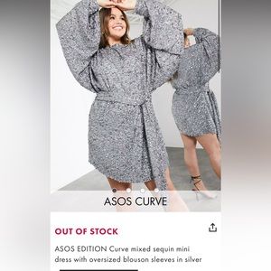 ASOS Edition curve silver sequin dress